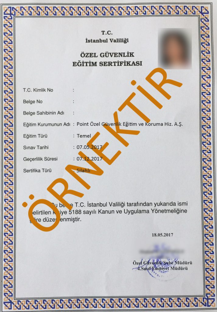 özel güvenlik sertifikası
